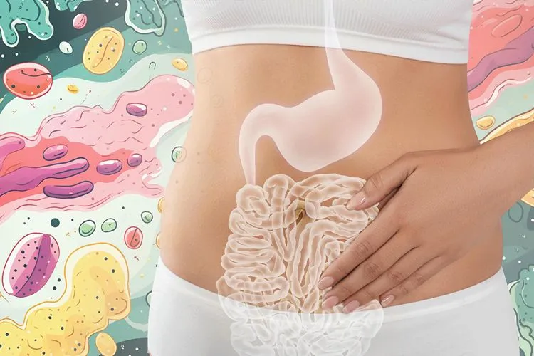 Illustration showing the impact of Akkermansia muciniphila on gut and overall health